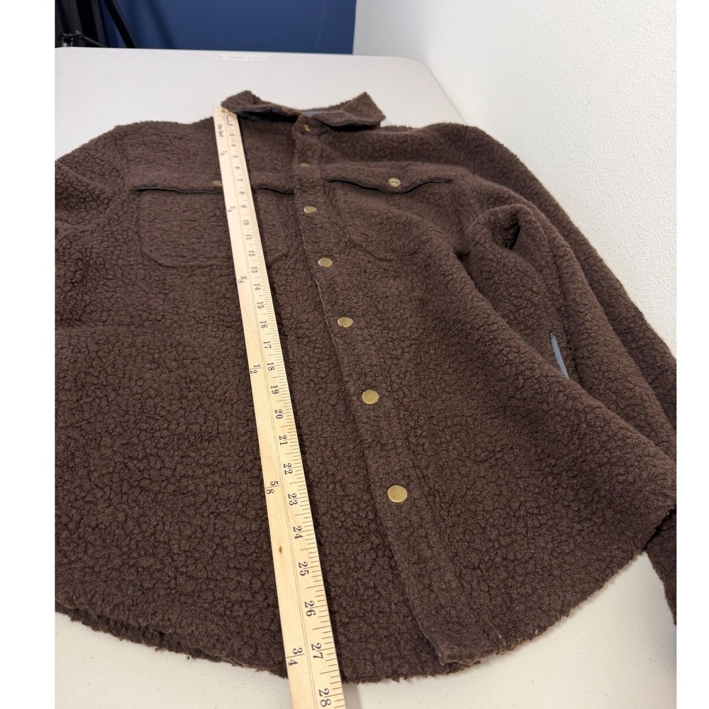 TOAD&CO Mens Telluride‎ Sherpa Shirt Jacket Shacket Brown Wool Blend Size M - Picture 11 of 12